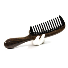 源头厂家沉贵宝拼牛角梳子粗齿按摩梳3-A1美发梳子檀木梳批发跨境