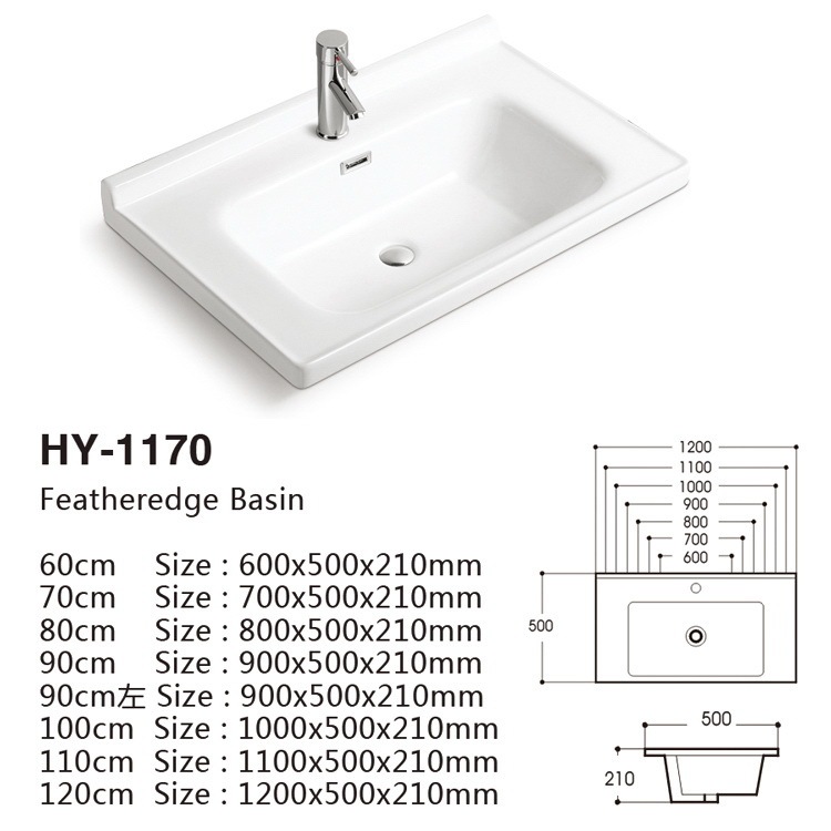 Ceramic Wash Basin Middle Side Basin Bathroom Cabinet Basin Bathroom Balcony Wash Basin Ceramic Integrated Basin Supports Cutting