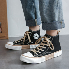 2024 Spring Neutral Round Head Canvas Men's Canvas Shoes with Laces, Single Shoes, Breathable Flat Heel Casual Men's Shoes Wholesale