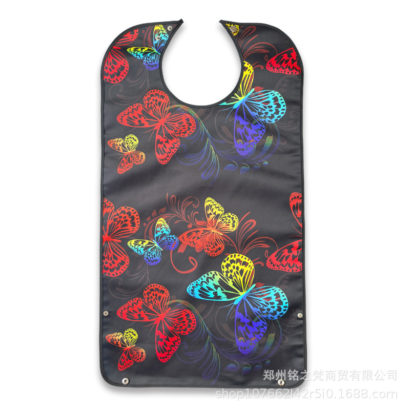 Suministro transfronterizo babero de ancianos babero de alimentación de doble capa a prueba de agua fabricante de impresión en stock