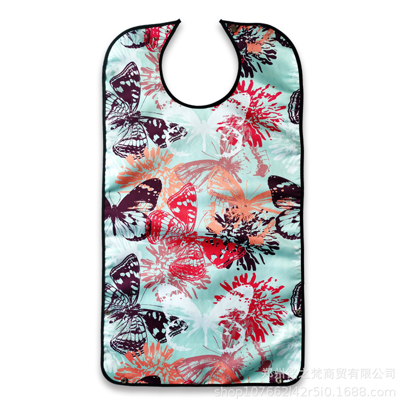 Suministro transfronterizo babero de ancianos babero de alimentación de doble capa a prueba de agua fabricante de impresión en stock