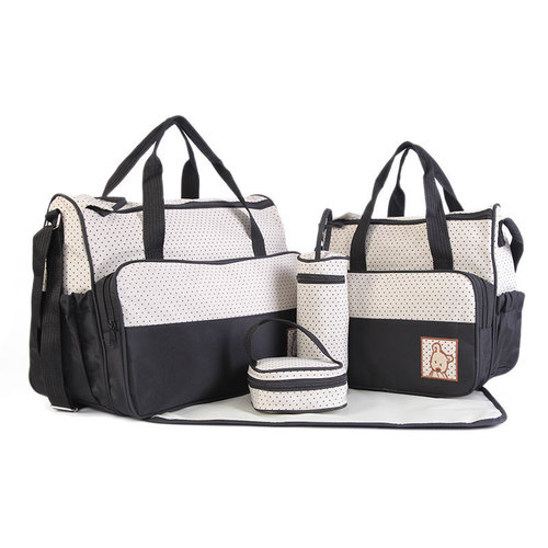Huayao Fabric Mommy Bag Set 5-Piece Combo Large Capacity Small and Large Multi-Function 5-Piece Maternity Bag Factory Cross-Border