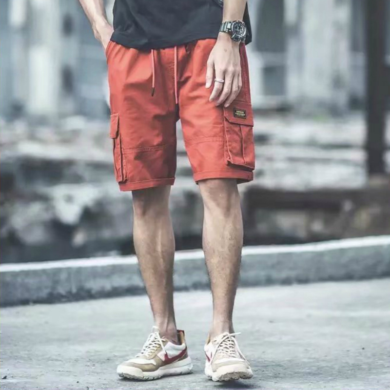 2021 verano nuevos pantalones cortos de ropa de trabajo para hombres marca de moda de estilo coreano pantalones de longitud media rectos casuales pantalones cortos entrega de una pieza