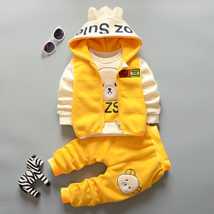 Осенний детский комплект, детская утепленная одежда для мальчика, комплект из трех частей