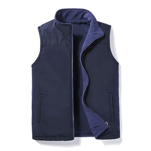 Fleece Double-sided Vest Men's Autumn and Winter Outdoor Leisure Sports Sleeveless Vest Vest Vest Middle-aged and Elderly Jacket