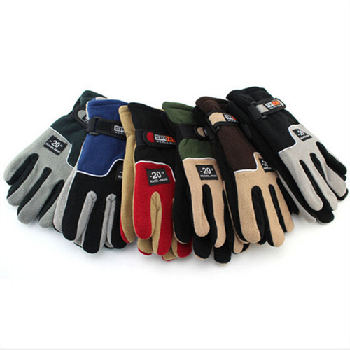 Wholesale fleece polar fleece full finger gloves motorcycle warm gloves cycling long finger gloves bicycle gloves