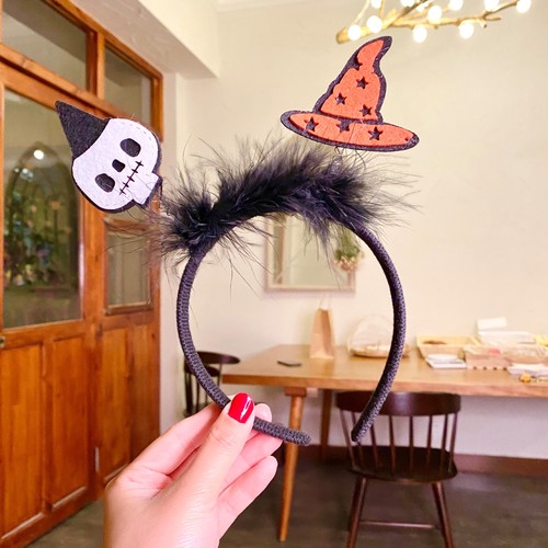 Cross-border hot sale Halloween hair hoops masquerade party performance props pumpkin headdress ghost festival