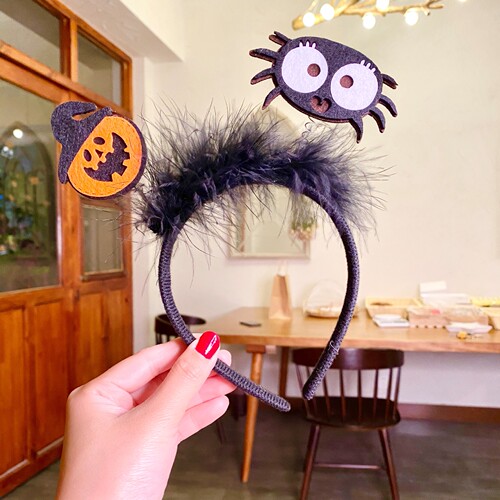 Cross-border hot sale Halloween hair hoops masquerade party performance props pumpkin headdress ghost festival