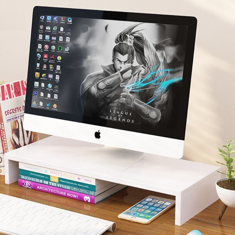 Computer Monitor Riser Stand, Heightening Base Bracket, Desktop Storage Shelf, Space-Saving Organizer Computer Monitor Riser Stand, Heightening Base Bracket, Desktop Storage Shelf, Space-Saving Organizer