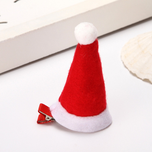 Christmas cute hat hairpin handmade hairpin headdress gift creative little red riding hood small curved hat Christmas hairpin