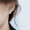 Agile earrings, universal sophisticated zirconium, ear clips, simple and elegant design