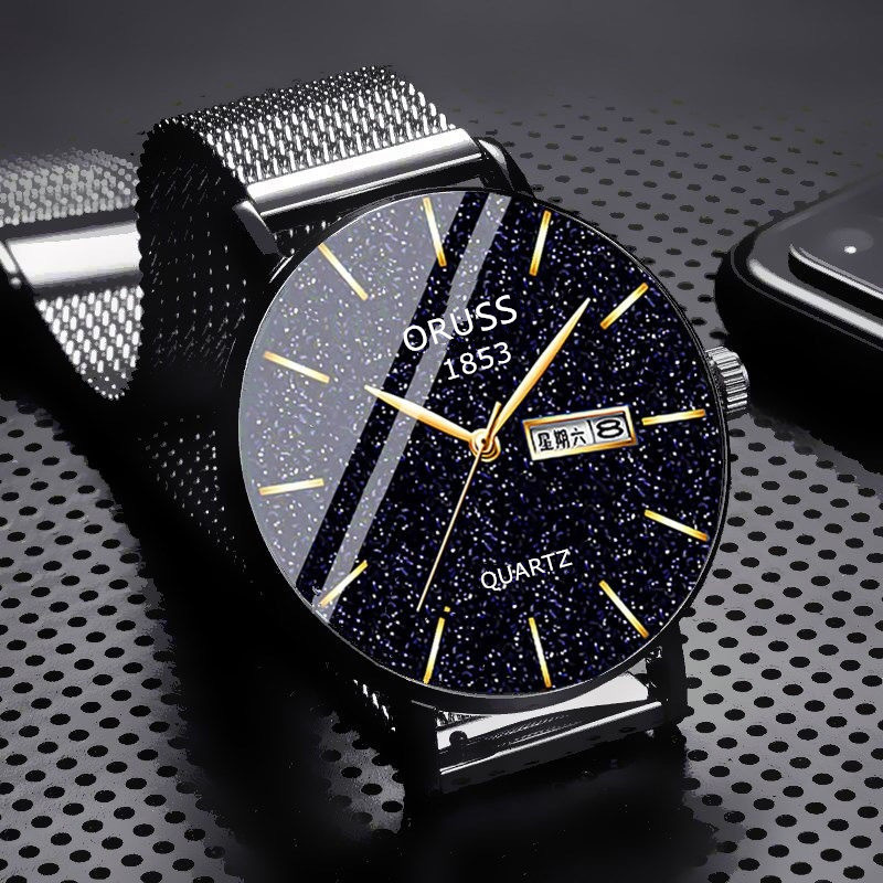 Swiss Brand Automatic Movement Watch Men's Calendar Pointer Steel Mirror Domestic Watch Non-mechanical Men's Watch