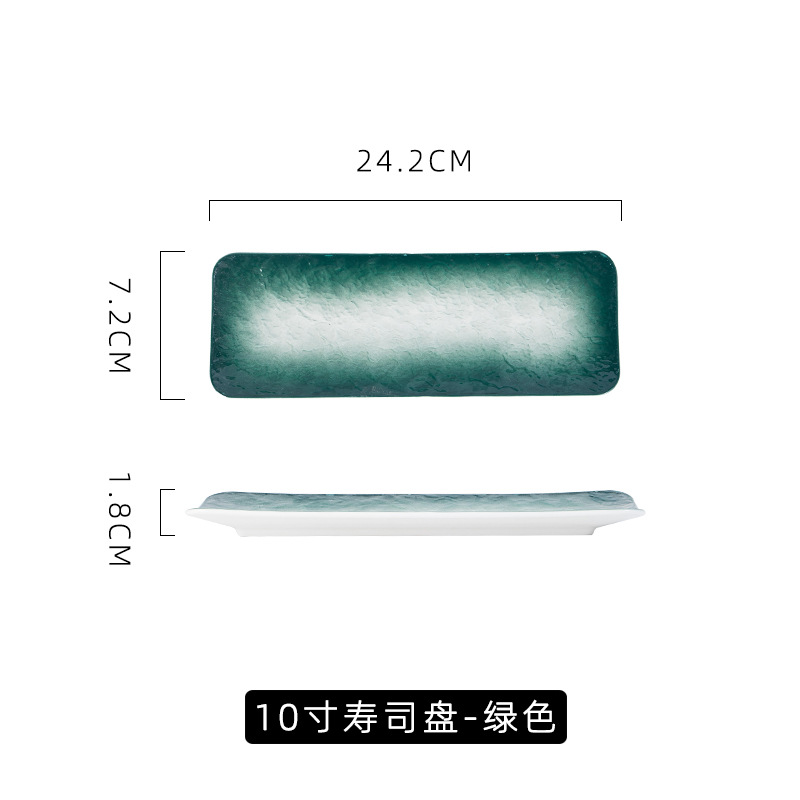 Estilo japonés simple patrón de piedra Placa de sushi hogar creativo de cerámica placa rectangular Placa de postre Hotel personalizado vajilla Nórdica