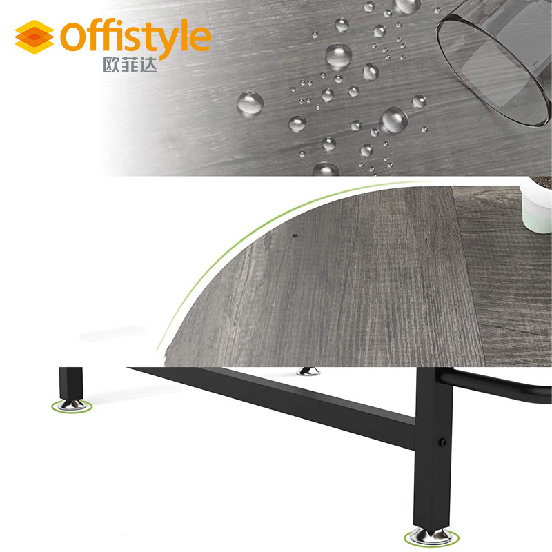Hot sale L-shaped home desk rounded corner computer desk with large display standing Corner