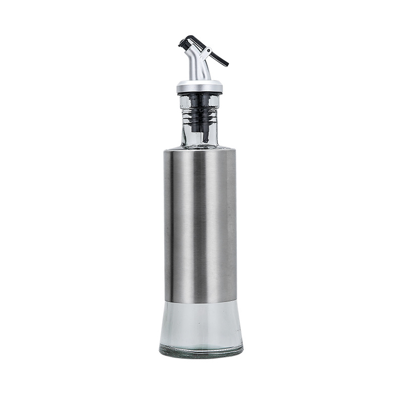 Aceitera de Vidrio con Dosificador de Acero Inoxidable para Cocina