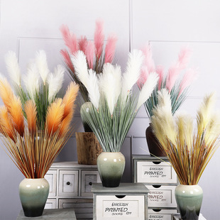 Decorative Simulated Reed Dog Tail Grass Ornaments Onion Grass Fake Potted Decoration Reed Grass Artificial Flower Wholesale
