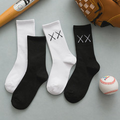 Socks for Women, Mid-Calf Streetwear White Socks, INSPopular Fashion Influencer Breathable Thin Model Black Mid-Length Summer Socks for Men