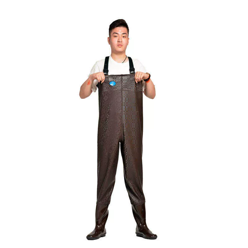 Коричневые сельскохозяйственные сапоги-брюки, утолщенные рыболовные штаны из ткани 85D, прочные, устойчивые к запахам, влагопоглощающие, для ловли рыбы, водонепроницаемые штаны, оптовая продажа рыболовных снаряжений
