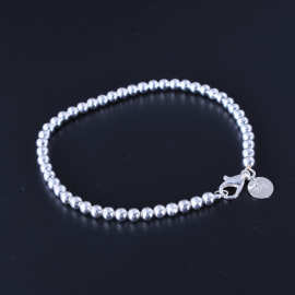 随变 韩版气质时尚镀银手饰 简约4M空心珠手链 DIY自制百搭手饰