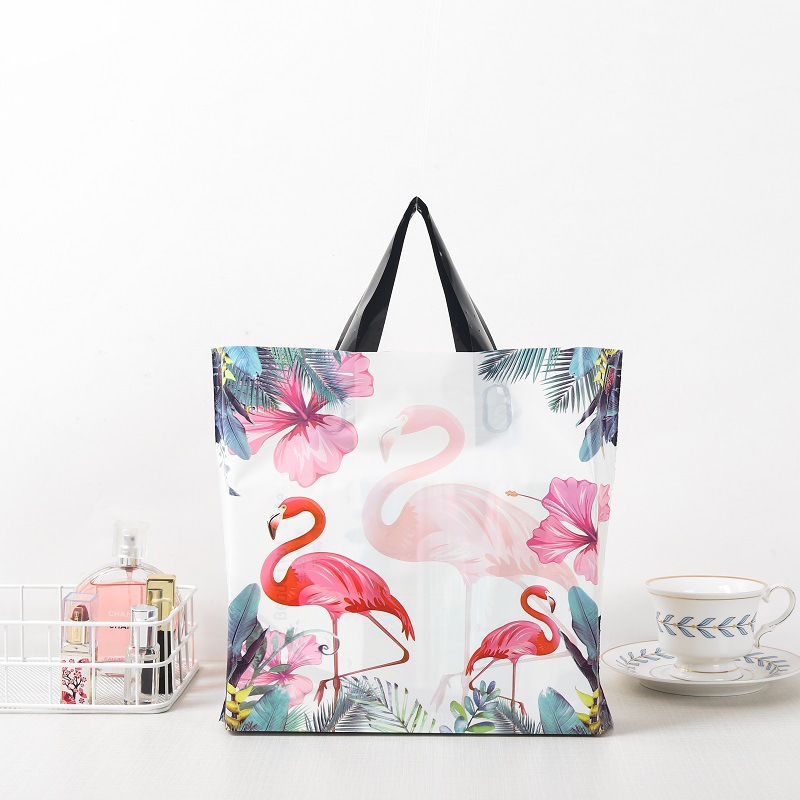 时尚火烈鸟塑料服装手提袋礼品袋鞋帽购物手挽袋批发定 制包装袋