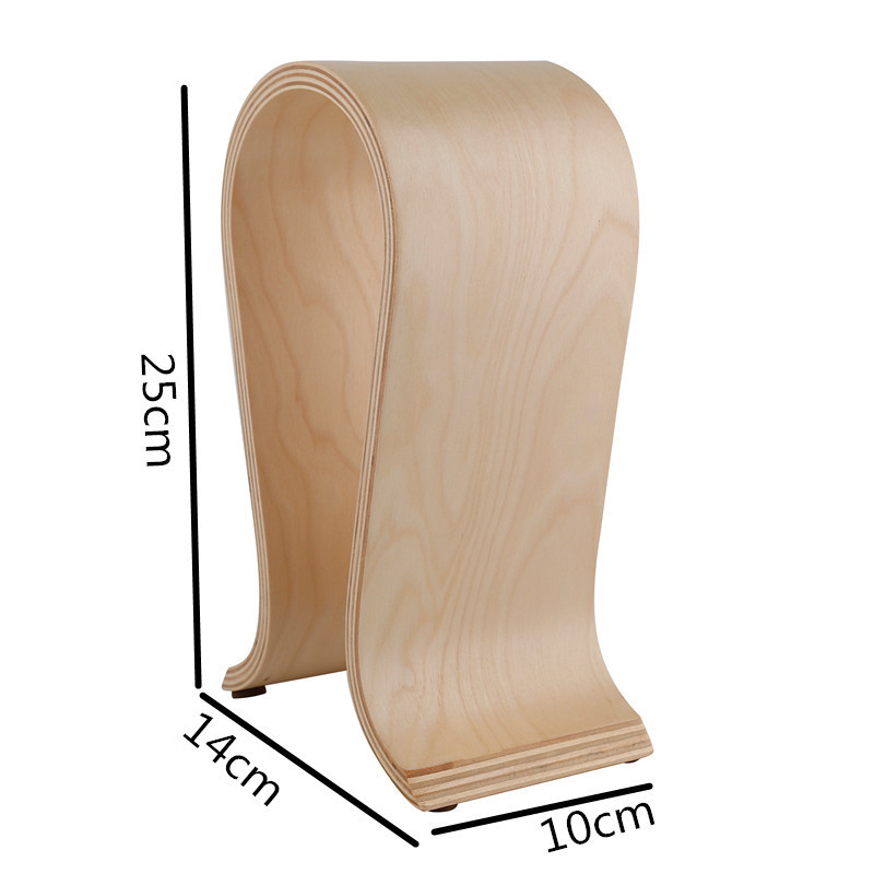 Soporte de auriculares bluetooth tipo U-head walnut percha de auriculares inalámbricos estante de exhibición estante de almacenamiento de accesorios de computadora