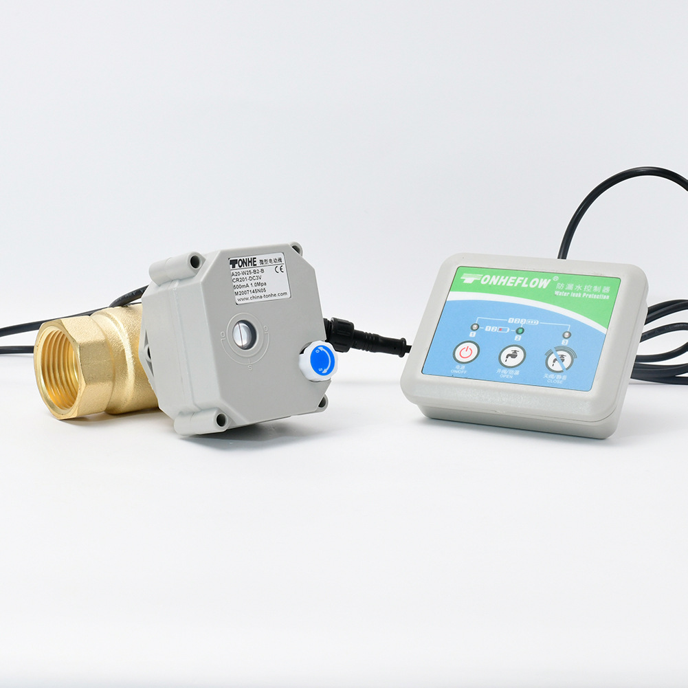 6分防漏水保护器   黄铜微型两通电动阀漏水自动报警器DN20