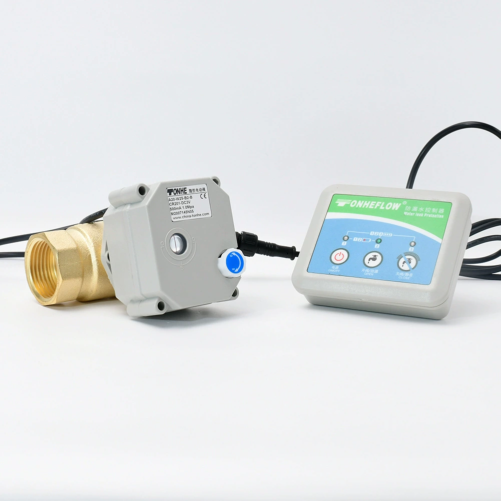 6-очечная защита от утечек воды латунный микро двухходовой электрический клапан утечки воды автоматическая сигнализация DN20