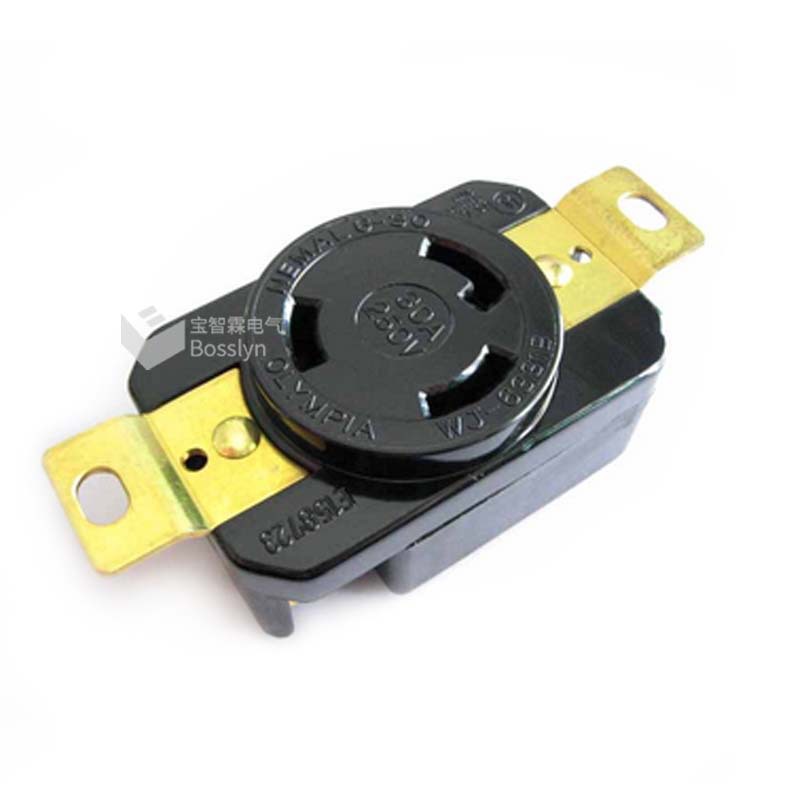 NEMA L6-30R美规引挂式防脱落插座 美标三孔工业插座30A 250V