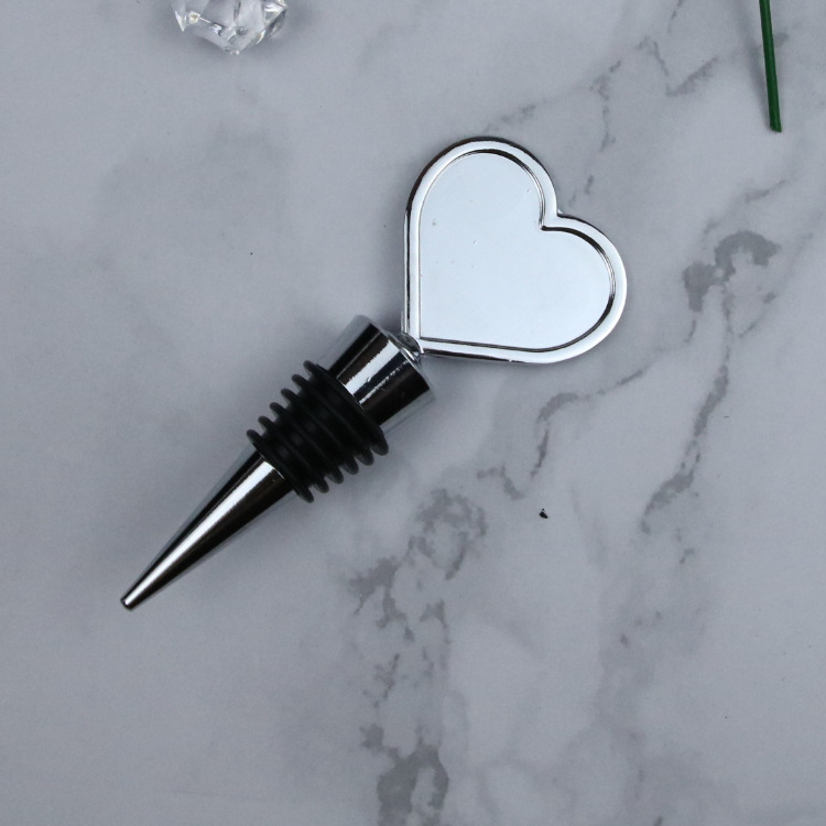 Tapón de silicona para botellas de vino, de aleación de zinc, resina epoxi, tapón de botella redondo, cuadrado, en forma de corazón, de aleación de aluminio, de metal