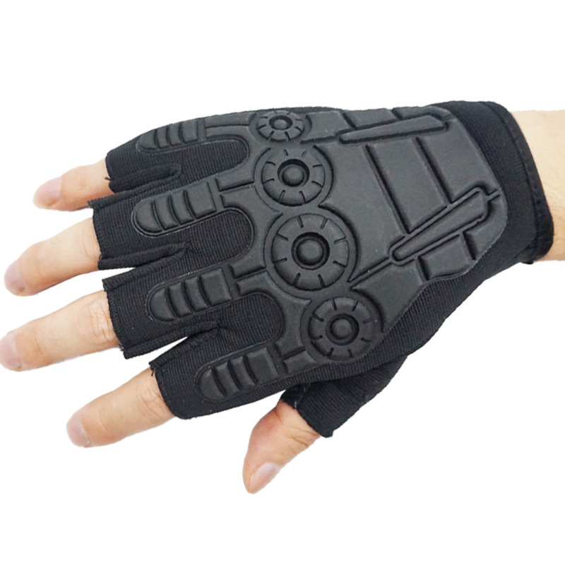 Fábrica al aire libre ciclismo deportes guantes tácticos hombres antideslizante desgaste-resistente militar ventilador sello Protección Medio dedo guantes de la bicicleta