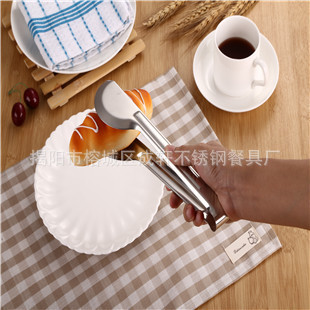 Clip de alimentos de acero inoxidable clip de pan engrosado Anti-escaldado semicírculo completo clip de alimentos redondo clip de barbacoa suministros de cocina