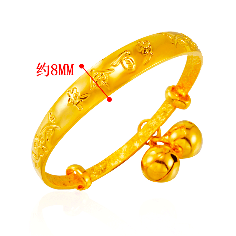 Lujo imitación 24K oro pulsera bebé pulsera inteligente al por mayor estilo étnico larga vida rica niños regalo