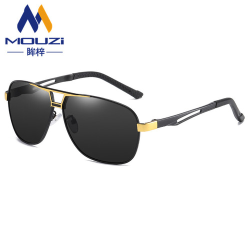 Two-color electroplated retro square frame fashion sunglasses 8521 aluminum magnesium driving sunglasses for men outdoor sports polarized sunglasses