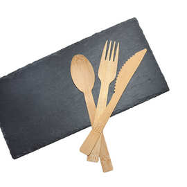 一次性餐具批发17cm蛋糕牛排西餐刀叉竹制勺套装环保叉子