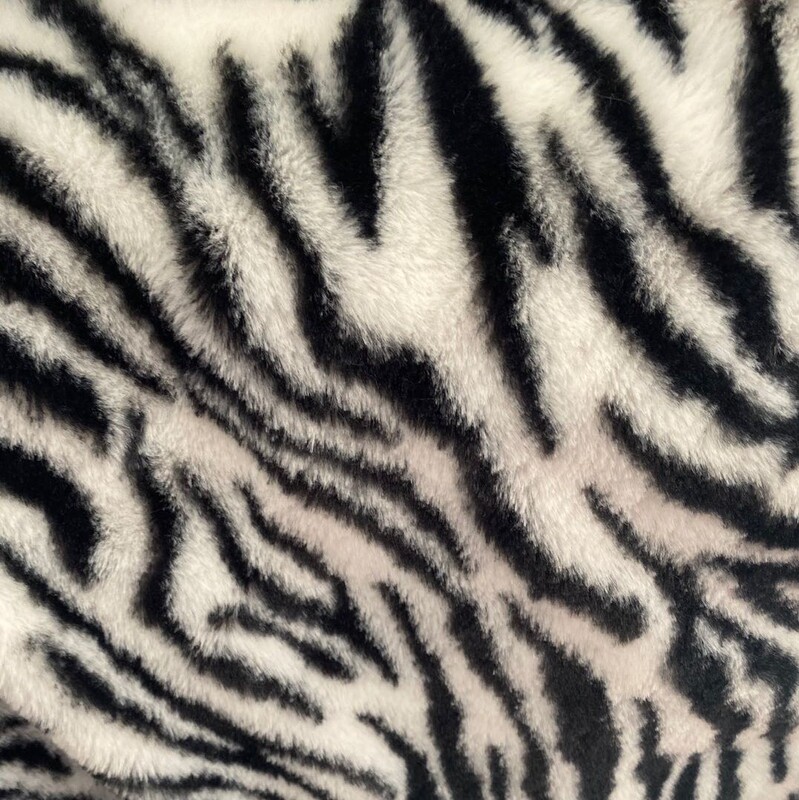 Tiger rabbit hair print zebra plush toy fabric clothing bags factory direct sales