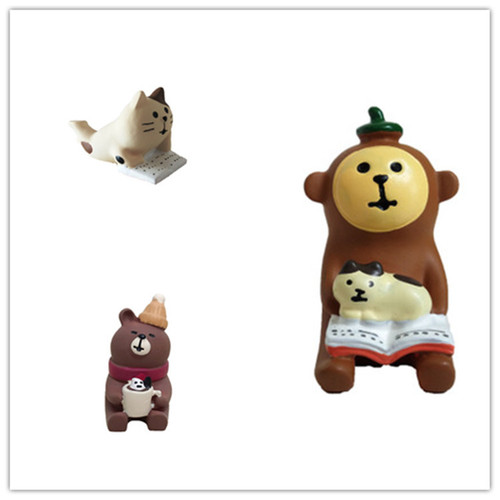 Japanese groceries Zakka tea shop Sanhua cat monkey coffee shop table decorations miniature scene small decorations