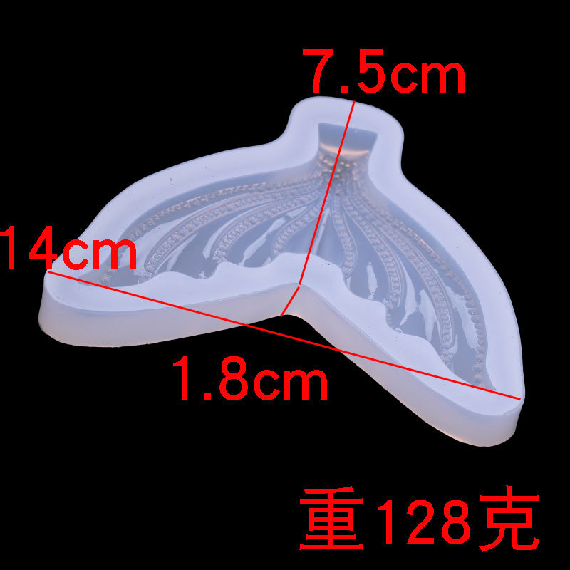 Espejo grande sin molienda sirena cola de pescado molde de silicona DIY cristal Mesa epoxi soporte para teléfono móvil