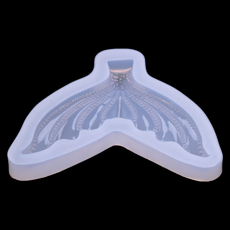 Espejo grande sin molienda sirena cola de pescado molde de silicona DIY cristal Mesa epoxi soporte para teléfono móvil