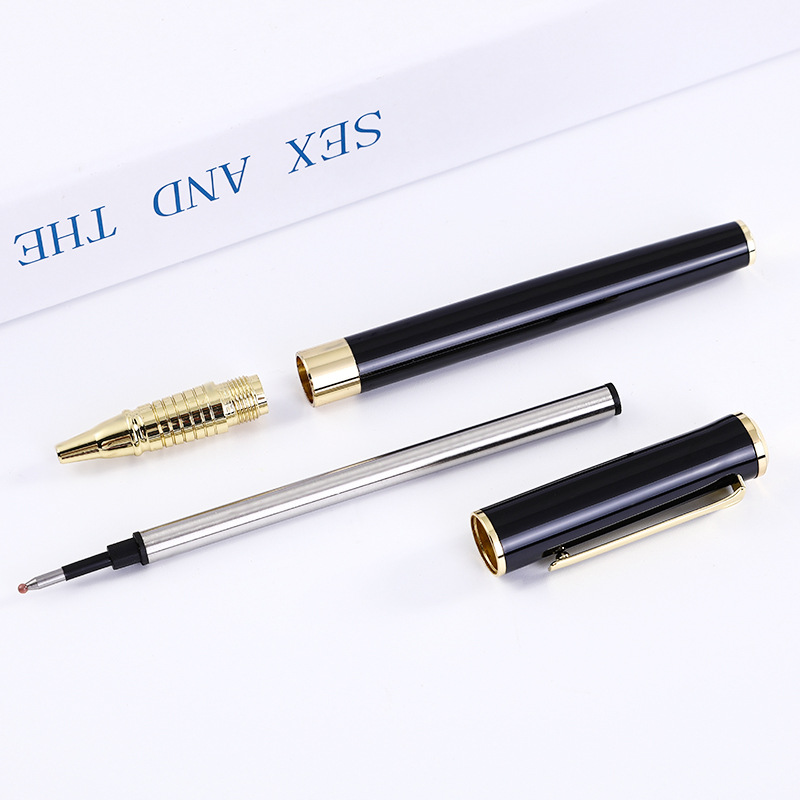 En stock suministro de metal firma pluma negocio bolígrafo publicidad regalo pluma suministros de oficina a base de agua pluma letras