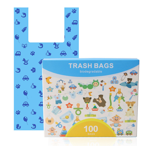 Factory Direct Sale Pet Waste Bag, Backpack Style Biodegradable Dog Poop Bag Leak-Proof Baby Diaper Bag, Disposable Trash Bag