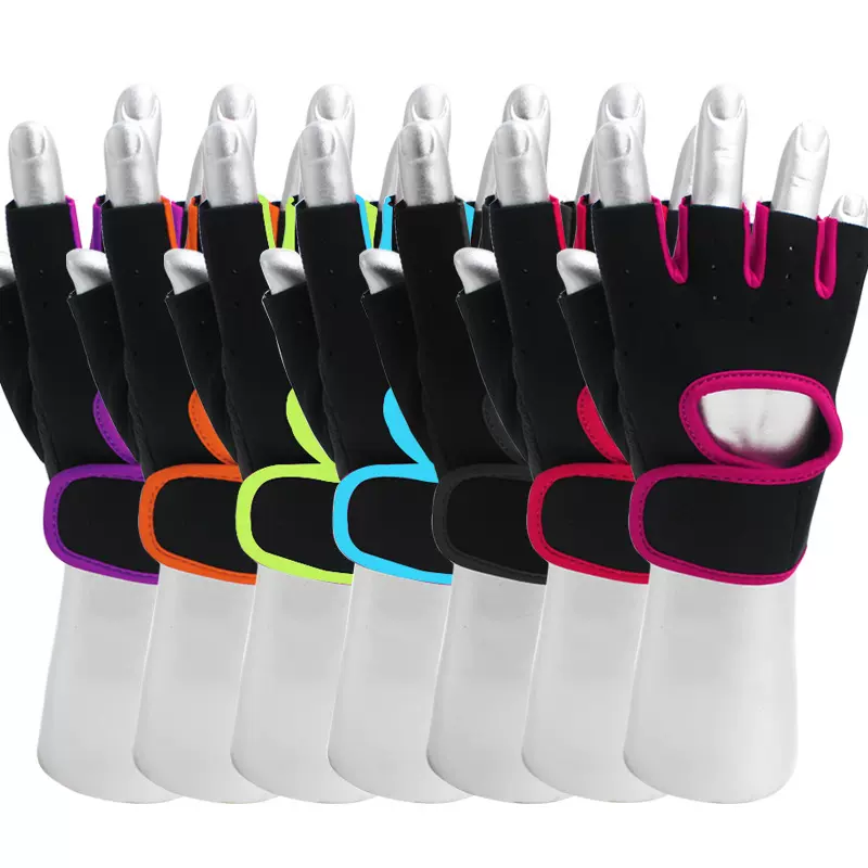 健身半指手套男女训练健身房哑铃瑜伽防滑运动骑行蝶网布透气薄款