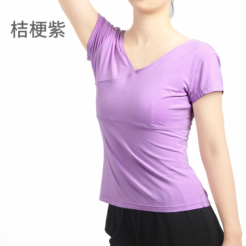 Ropa de yoga para adultos Top manga corta aeróbicos Top correr Cruz deportes fitness camiseta danza ejercicios