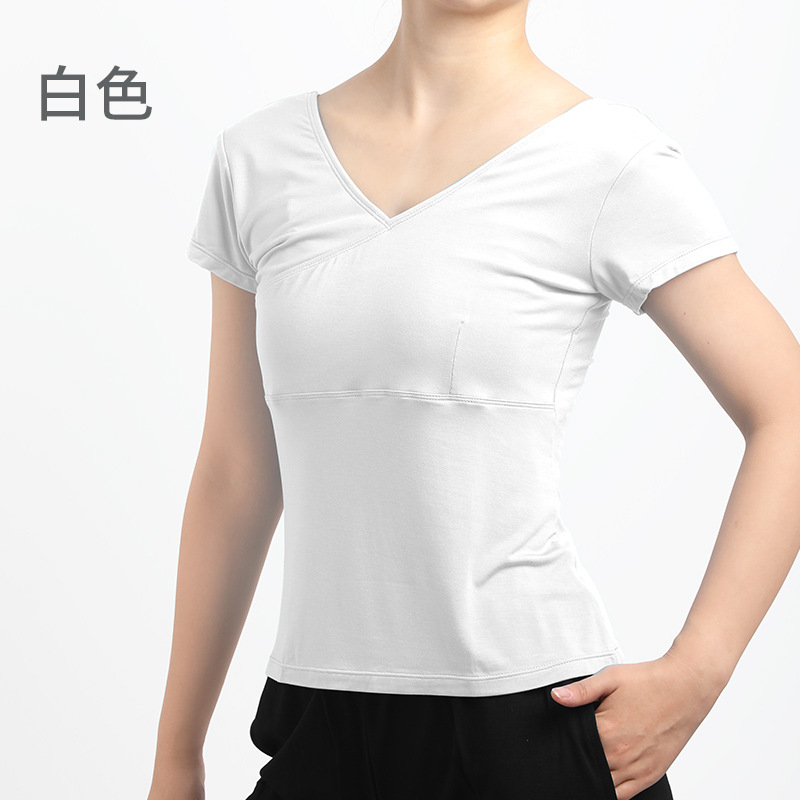 Ropa de yoga para adultos Top manga corta aeróbicos Top correr Cruz deportes fitness camiseta danza ejercicios