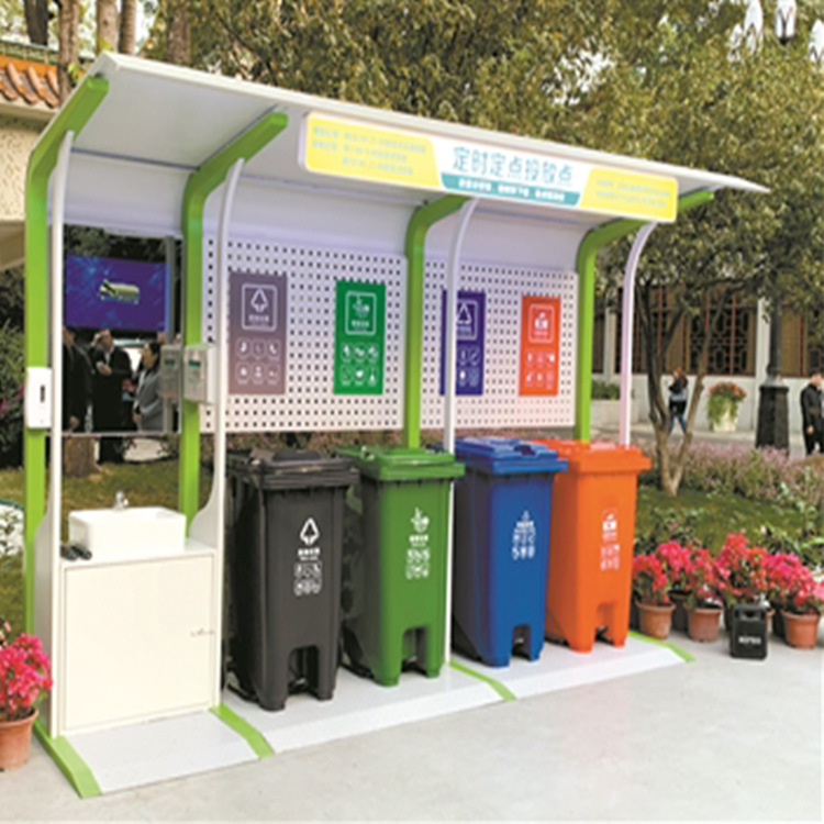 智能垃圾分类亭仿古复古景区分类垃圾亭不锈钢垃圾回收亭厂家