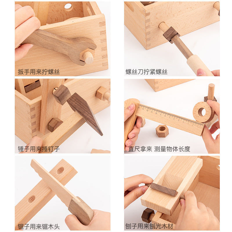 Conjunto de tornillo desmontaje reparación Caja de Herramientas 4 años 6 juguetes para niños traje niños bebé manos en el montaje del rompecabezas