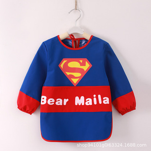 Children's Overalls Autumn and Winter Baby's Dinner Overalls Waterproof Anti-Dirty Lengthy Apron Rice Pocket Kindergarten Painting Clothes
