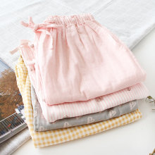 全棉薄款睡裤 全棉家居裤 棉纱春秋夏长裤女士宽松男士