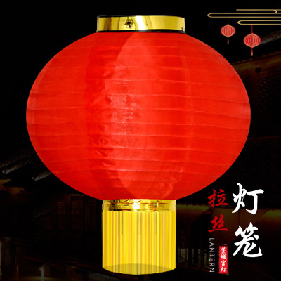 广告灯笼大红拉丝灯笼春节灯笼户外灯笼道具 折叠灯笼新年灯笼