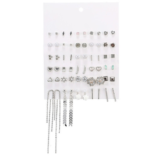 Korean Dongdaemun Fashion Earrings Simple Student Style Versatile Trendy Earrings Female Internet Celebrities Slimming Earrings Set