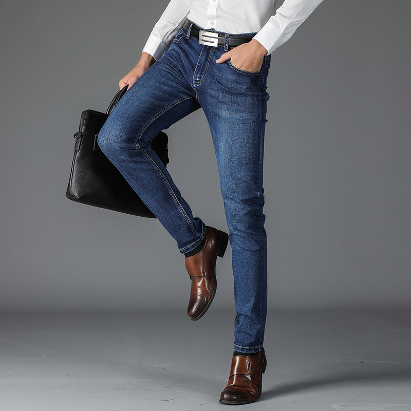 Fashionable Men's Pants Plus Size Men's Pants Trendy Spring and Autumn Popular Stretch Jeans Men's Light Business Small Straight-Leg Pants Fashionable Men's Pants Plus Size Men's Pants Trendy Spring and Autumn Popular Stretch Jeans Men's Light Business Small Straight-Leg Pants